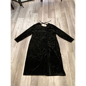 Future Collective faux crushed velvet, black long maxi dress size 3X